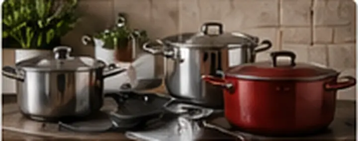 Cookware arranged for comparison
